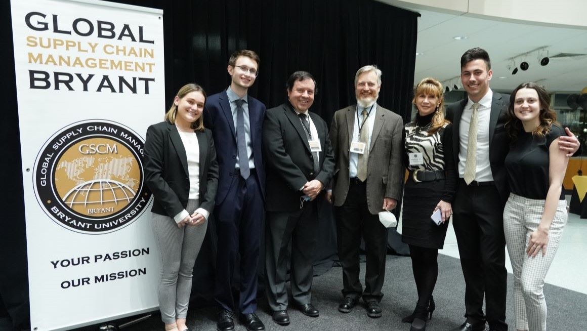 Students and professors at the Global Supply Chain Networking event.