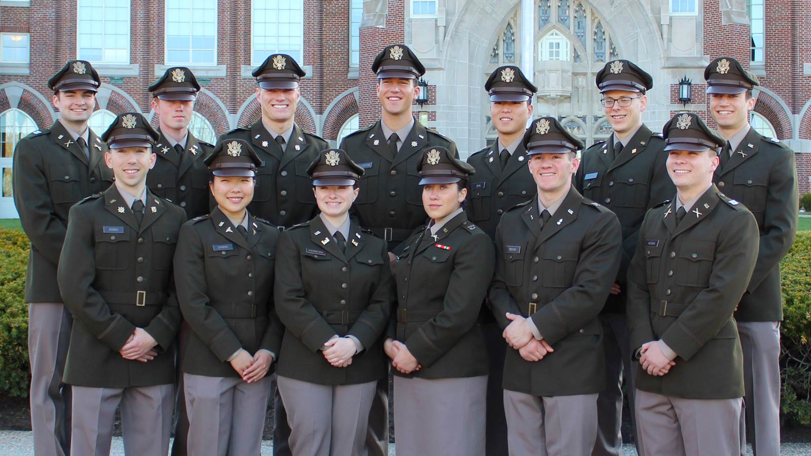 A group of cadets from the Patriot Battalion Army ROTC.